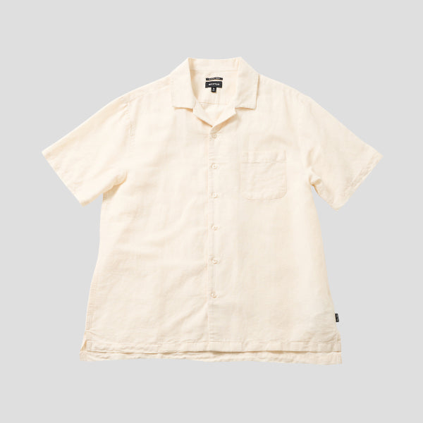 BRIXTON BUNKER LINEN SHORT SLEEVE CAMP　COLLAR SHIRT