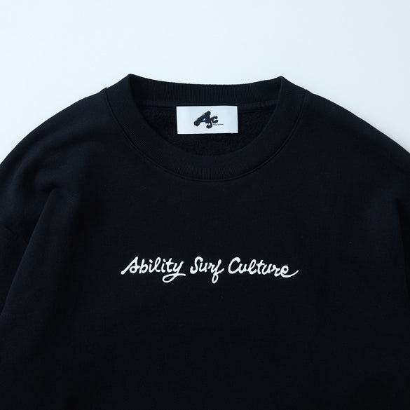 ability surf culture　CREWNECK SWEATSHIRT UNISEX  BLACK