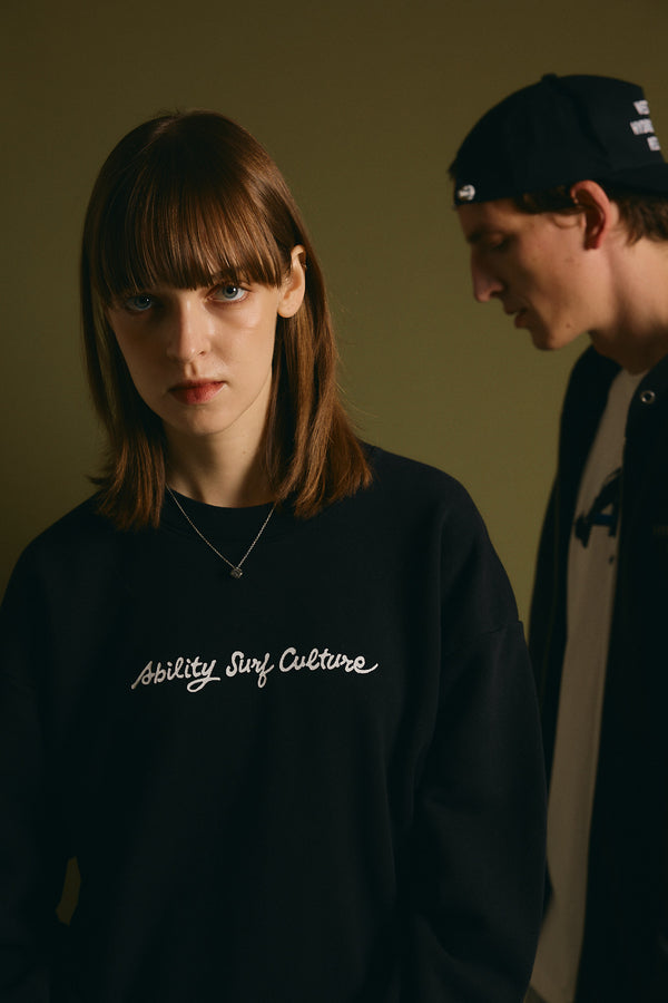 ability surf culture　CREWNECK SWEATSHIRT UNISEX  BLACK